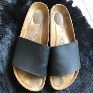 Betula Birkenstock Slides 40 Black and Tan 8.5-9
